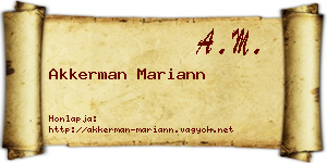 Akkerman Mariann névjegykártya
